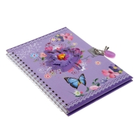 Записная книжка подарочная на замочке, А6+,50 листов, линия, "Цветы", МИКС Записная книжка подарочная на замочке, А6+,50 листов, линия, "Цветы", МИКС