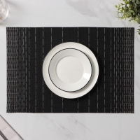 Салфетки сервировочные на стол Доляна «Инь», 4 шт, 30×45 см, цвет чёрный Салфетки сервировочные на стол Доляна «Инь», 4 шт, 30×45 см, цвет чёрный