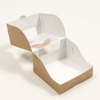 Коробка под бенто-торт с окном, крафт, 14 х 14 х 8 см Коробка под бенто-торт с окном, крафт, 14 х 14 х 8 см