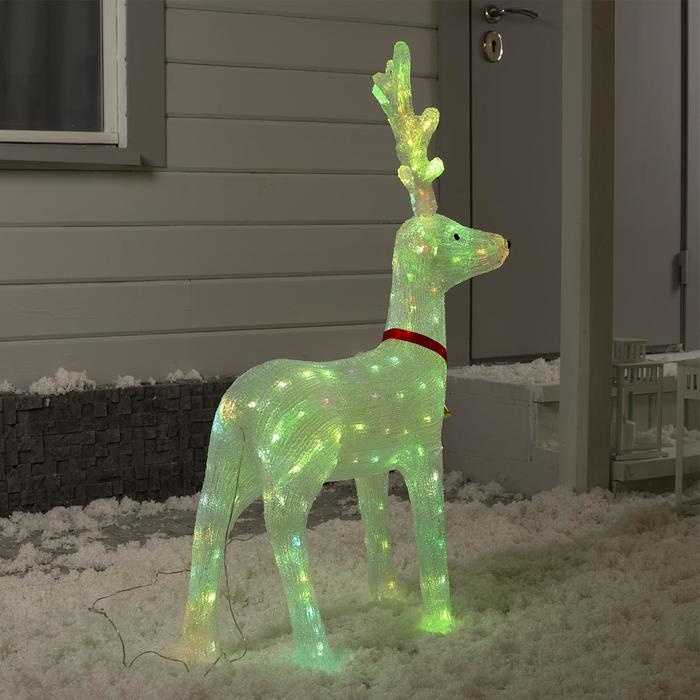 Светодиодная фигура &laquo;Олень&raquo; 57 &times; 90 &times; 25 см, акрил, 40 LED, 220 В, свечение мульти (RGB)