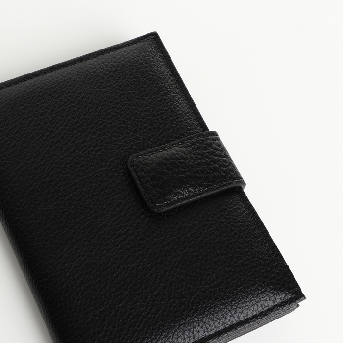 Обложка 2 в 1, для автодокументов и паспорта на магните, цвет чёрный Обложка 2 в 1, для автодокументов и паспорта на магните, цвет чёрный