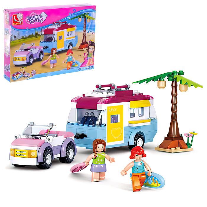 Конструктор &laquo;Розовая Мечта: автомобиль с фургоном&raquo;, 272 детали