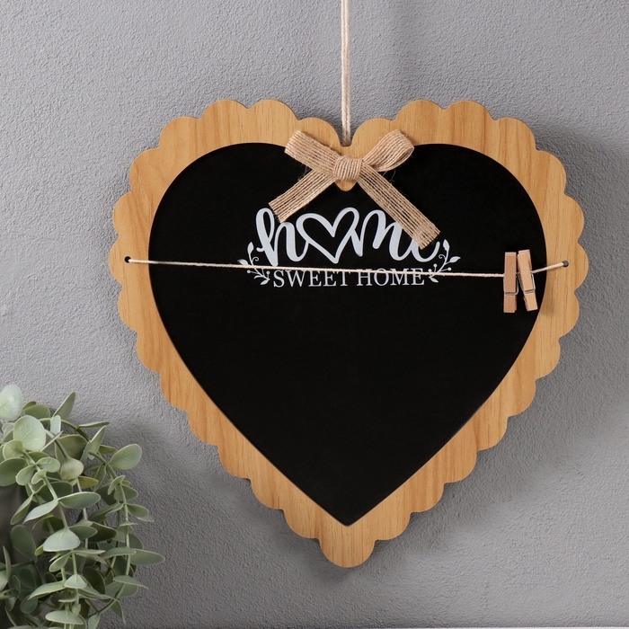 Панно МДФ Панно МДФ "Меловая доска. Сердце" с прищепками 1х28,5х29,5 см