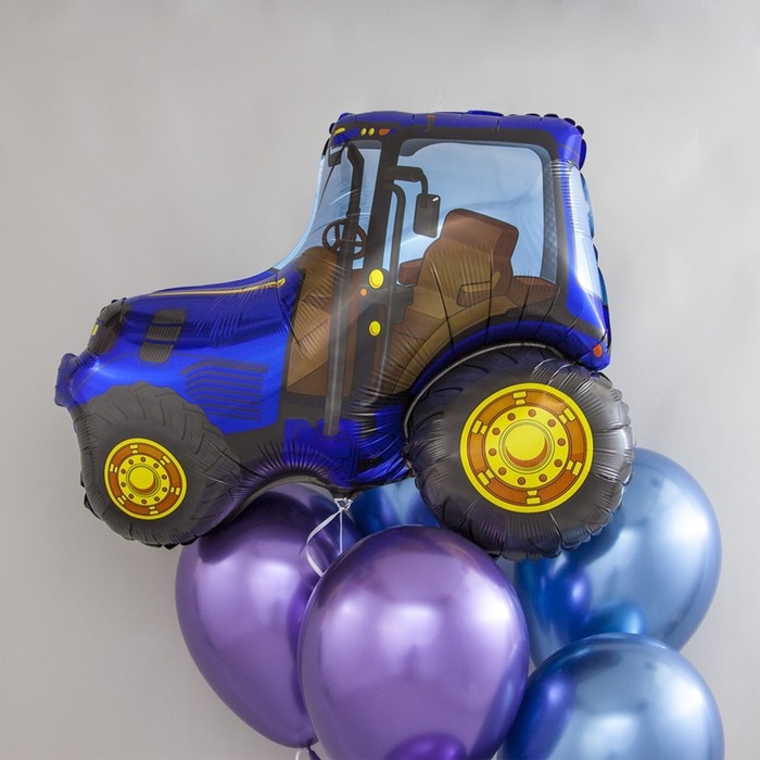 Шар фольгированный 37" &laquo;Трактор синий&raquo;, фигура