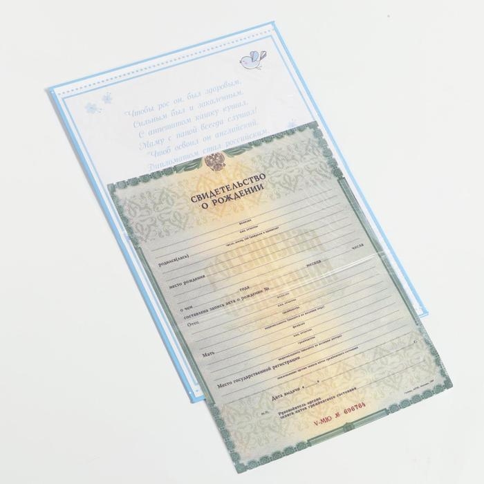 Папка для свидетельства о рождении «Коллаж», для мальчика, А5 Папка для свидетельства о рождении «Коллаж», для мальчика, А5