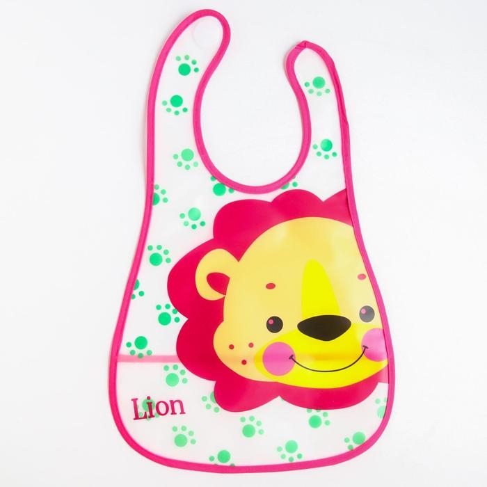 Нагрудник непромокаемый из клеёнки с карманом &laquo;Львёнок&raquo;, на липучке