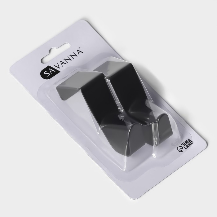 Крючки надверные SAVANNA Black Loft, 2 шт, металл, 4,3&times;6&times;2,5, цвет чёрный