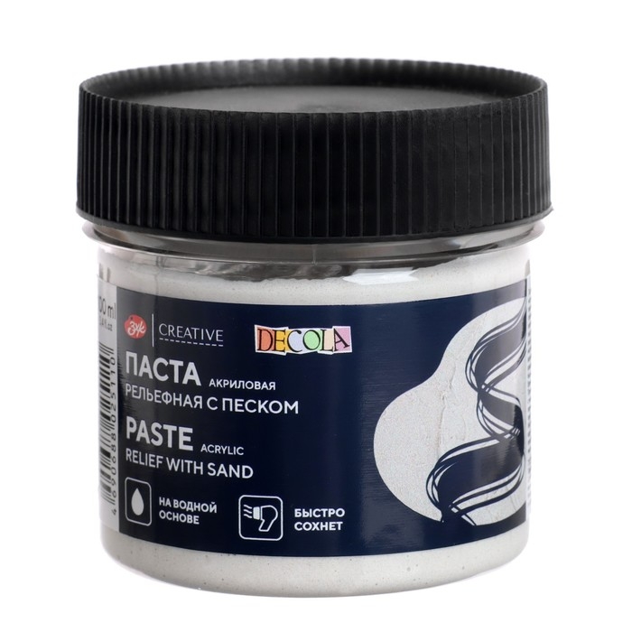 Паста текстурная белая 100 мл ЗХК Decola, акриловая с песком, 5827977 Паста текстурная белая 100 мл ЗХК Decola, акриловая с песком, 5827977