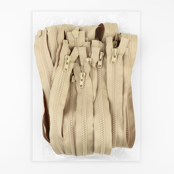 Молния &laquo;Трактор&raquo;, №8, разъёмная, 2 замка, замки автомат, 110 см, цвет бежевый, цена за 1 штуку