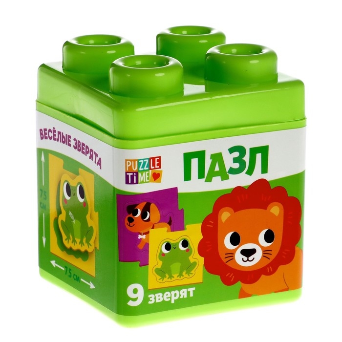 Пазлы в пластиковой упаковке &laquo;Весёлые зверята&raquo;, 18 деталей