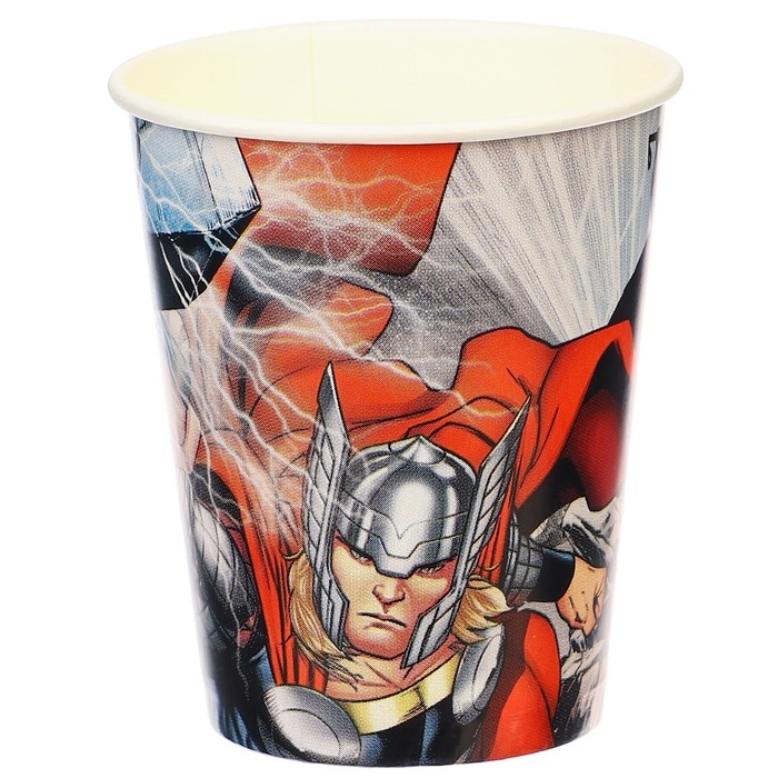 Стакан одноразовый бумажный Стакан одноразовый бумажный "С Днем Рождения!", 250 мл, 6 штук, Мстители
