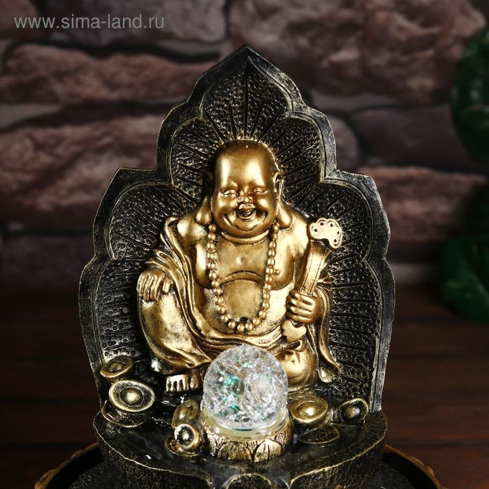 Фонтан настольный от сети, подсветка "Хотей на троне" 40х28х28 см