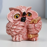 Фигура "Сова с микрофоном" красно-коричневая, 5х5х5см Фигура "Сова с микрофоном" красно-коричневая, 5х5х5см