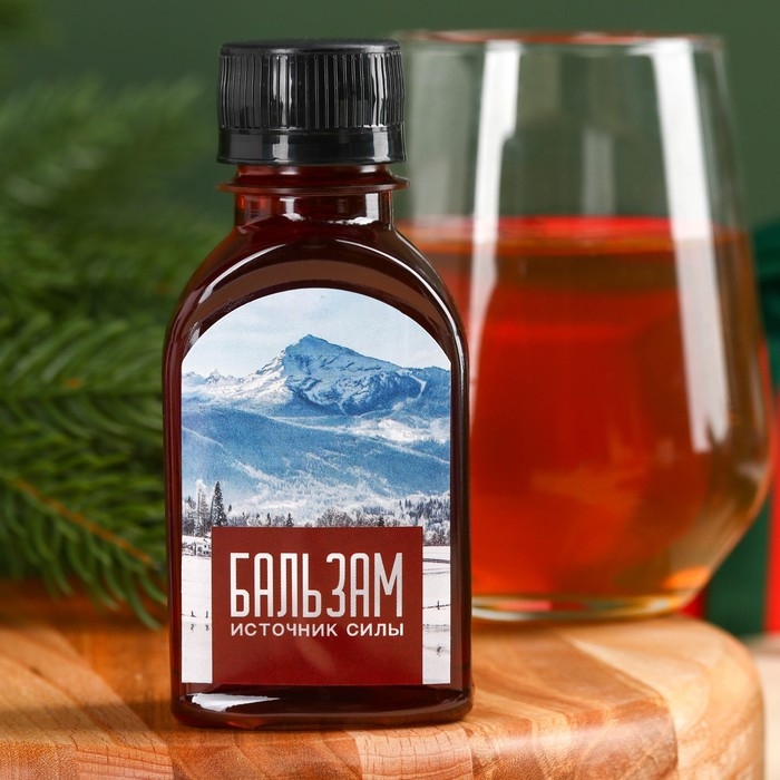 Подарочный набор &laquo;Крепкого здоровья&raquo;: чай 20 г. и бальзам с каменным маслом 100 мл.