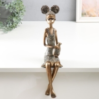 Сувенир полистоун "Девочка с кудрявыми хвостиками, с кувшином" под бронзу 14,5х8,5х34,5 см Сувенир полистоун "Девочка с кудрявыми хвостиками, с кувшином" под бронзу 14,5х8,5х34,5 см