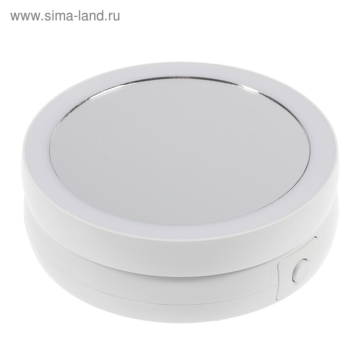 Зеркало Luazon KZ-09, подсветка, настольное, 30 &times; 16 &times; 16 см, увеличение х 10, USB, белое