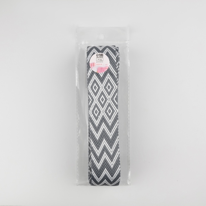 Стропа ременная «Ромбы и зигзаги», 38 мм, 3 ± 0,1 м, цвет серо-белый Стропа ременная «Ромбы и зигзаги», 38 мм, 3 ± 0,1 м, цвет серо-белый