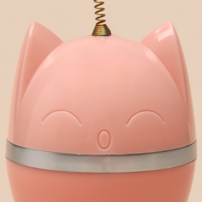 Игрушка-неваляшка "Перьевой взрыв" для кошек, 20 см, розовая