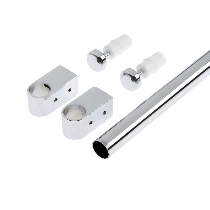 Рейлинг ТУНДРА d=16 мм, L=600 мм, комплект из 2 держателей и 2 заглушек, цвет хром