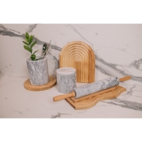 Скалка из мрамора Magistro, с подставкой, 45×5 см, цвет белый Скалка из мрамора Magistro, с подставкой, 45×5 см, цвет белый