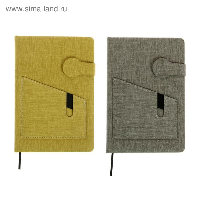 Ежедневник недатированный А5, 80 листов, линия, обложка пвх, с карманом, с хлястиком, МИКС