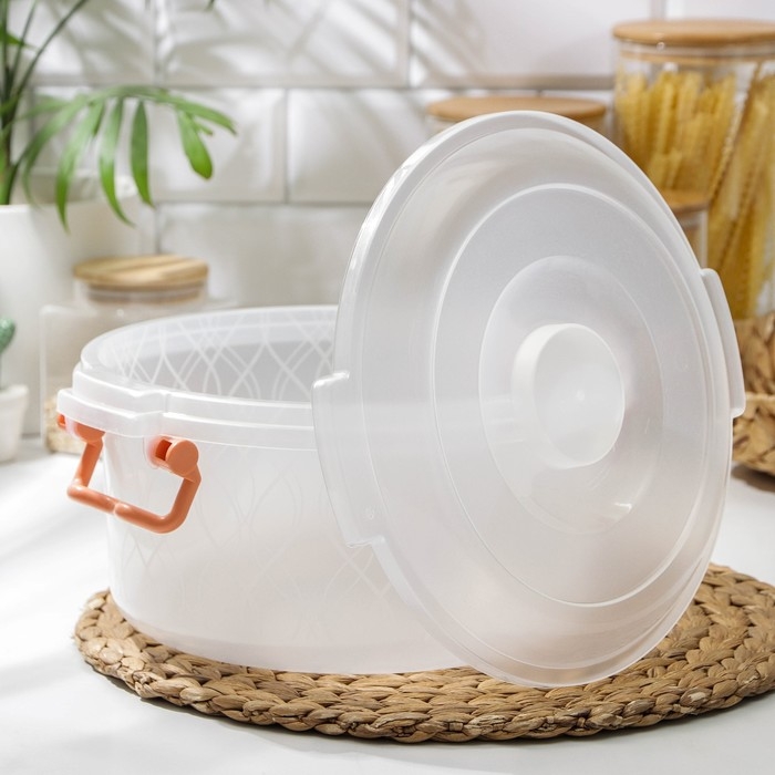 Контейнер пищевой, 5 л, прозрачный, ручки МИКС