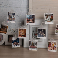 Гирлянда &laquo;Нить&raquo; 4.5 м с насадками &laquo;Прищепки-снежинки&raquo;, IP20, прозрачная нить, 20 LED, свечение тёплое белое, 220 В