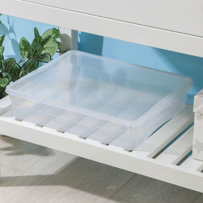 Ящик для хранения с крышкой &laquo;Кристалл&raquo;, 9 л, 40&times;33,5&times;8,5 см, цвет прозрачный