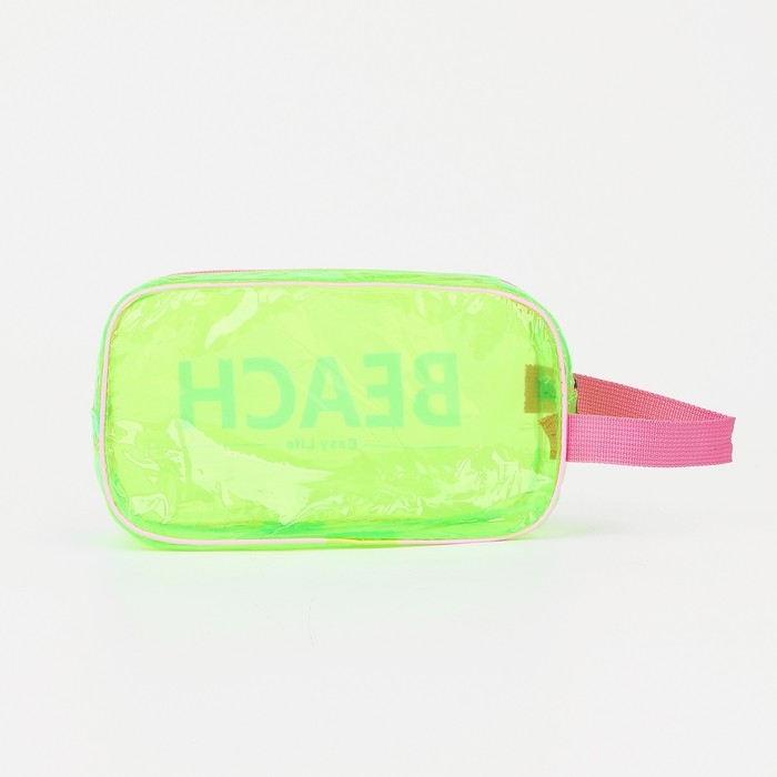 Косметичка на молнии, цвет зелёный