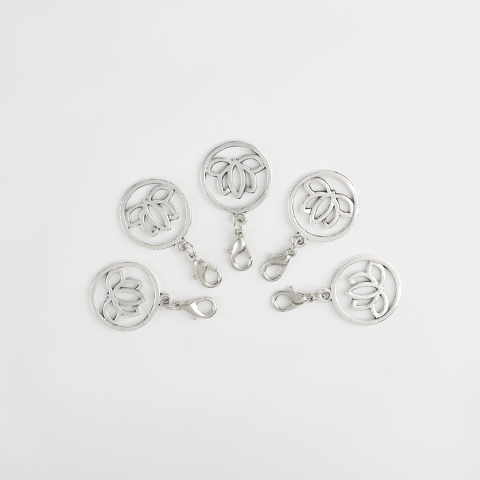 Маркеры для петель «Лотос», d = 20 мм, 5 шт, цвет серебряный Маркеры для петель «Лотос», d = 20 мм, 5 шт, цвет серебряный