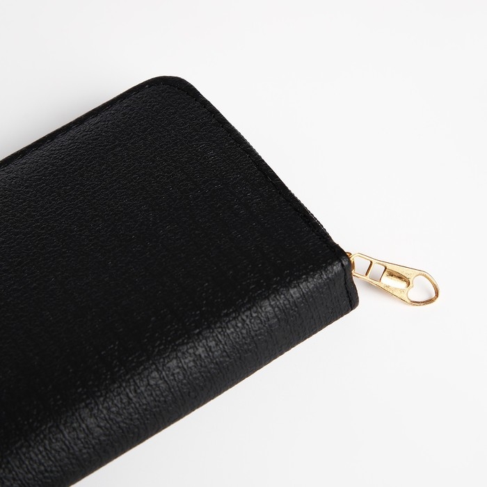 Кошелёк женский на молнии, цвет чёрный Кошелёк женский на молнии, цвет чёрный