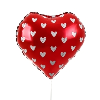 Воздушный шар фольгированный 18" &laquo;Сердечки&raquo;, сердце, с подложкой