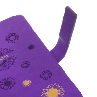 Ежедневник недатированный, А5, 140л, клетка, обл.кожзам, с хлястиком, Цветы, фиолетовый Ежедневник недатированный, А5, 140л, клетка, обл.кожзам, с хлястиком, Цветы, фиолетовый