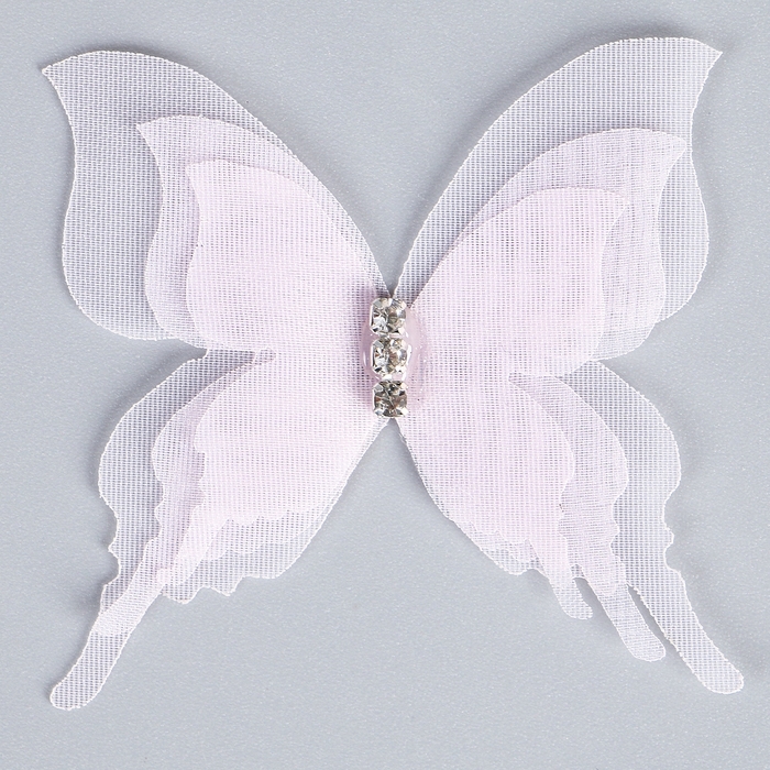 Декор для творчества &laquo;Бабочка&raquo;, трёхслойный, набор 12 шт., размер 1 шт. &mdash; 5 &times; 4,5 см, цвет розовый