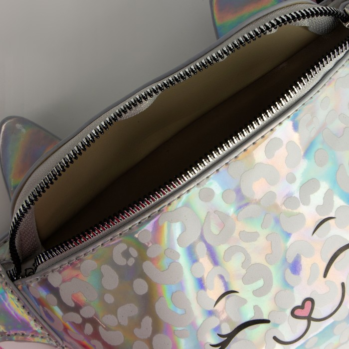 Сумка детская для девочки поясная Сумка детская для девочки поясная "Кошечка", на молнии, цвет серебристый