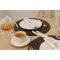 Набор салфеток сервировочных на стол Доляна &laquo;Лофт&raquo;, 4 шт, d=38 см, цвет коричневый