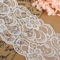 Кружево капроновое, 90 мм &times; 3 &plusmn; 0,5 м, цвет белый