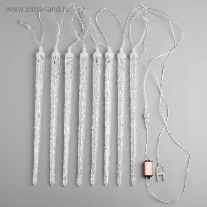 Гирлянда «Сосульки рифленые» 2.5 × 0.42 м, IP65, прозрачная нить, 288 LED, свечение белое с эффектом стекания, 12 В Гирлянда «Сосульки рифленые» 2.5 × 0.42 м, IP65, прозрачная нить, 288 LED, свечение белое с эффектом стекания, 12 В