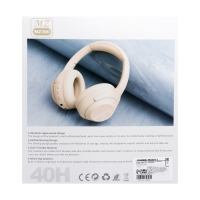 Наушники MZ300, беспроводные, полноразмерные, микрофон, BT 5.3, 400 мАч, бежевые Наушники MZ300, беспроводные, полноразмерные, микрофон, BT 5.3, 400 мАч, бежевые