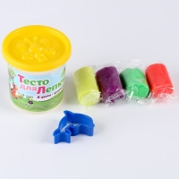 Тесто для лепки в банке 4 цвета по 25 г + формочка-каттер Тесто для лепки в банке 4 цвета по 25 г + формочка-каттер