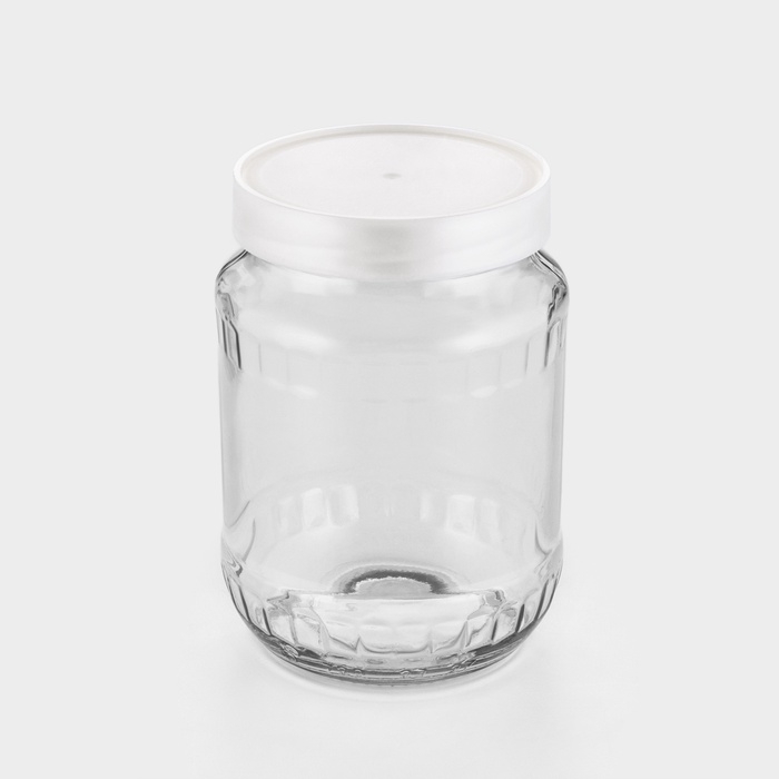 Набор стеклянных банок с серебристой полимерной крышкой, ТО-82 мм, 720 мл, 4 шт.