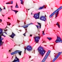 Посыпка кондитерская фигурная пасха: &laquo;Сердечки&raquo;: розовая, белая, фиолетовая, 25 г.