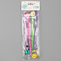 Трубочки для коктейля &laquo;Лето&raquo;, набор 4 шт, цвет МИКС