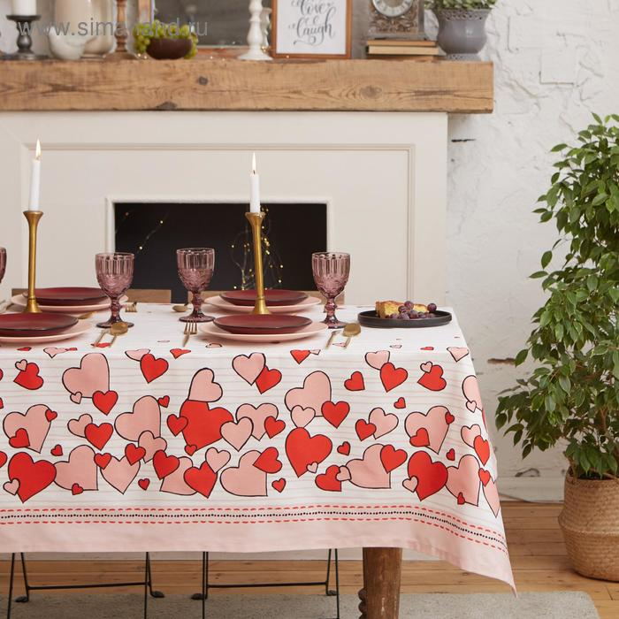 Скатерть Скатерть "Этель" Cat's love 149х110см, 100% хлопок, саржа 190 г/м2