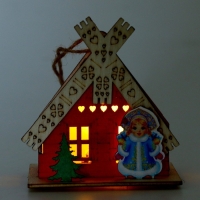 Новый год! Световой декор &laquo;Дом Дед Мороза&raquo; красного цвета, 5,9 &times; 7 &times; 8,3 см