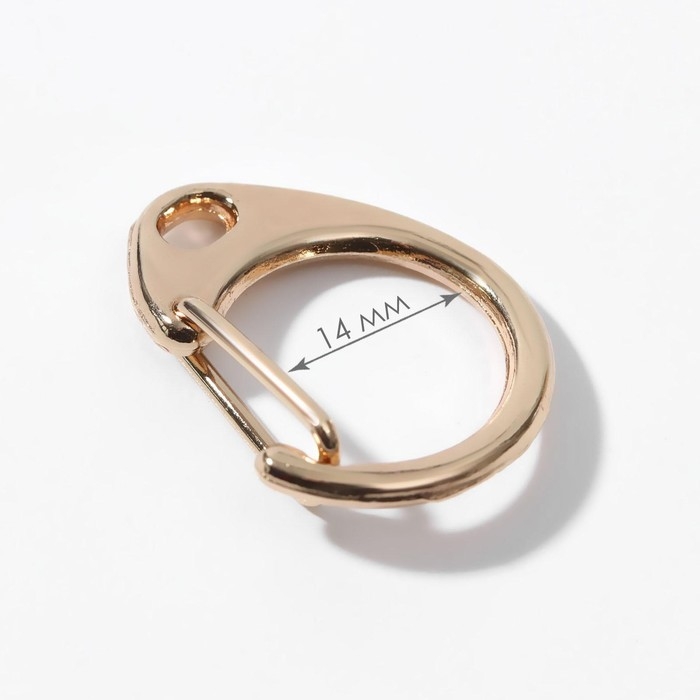 Карабин металлический &laquo;Круг&raquo;, d = 14 мм, 22 &times; 15 мм, 10 шт, цвет золотой
