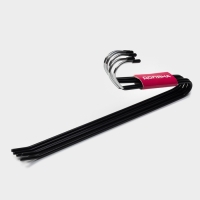 Плечики - вешалки для брюк и юбок антискользящие, одноуровневые, 14,5&times;35 см, 5 шт, цвет чёрный