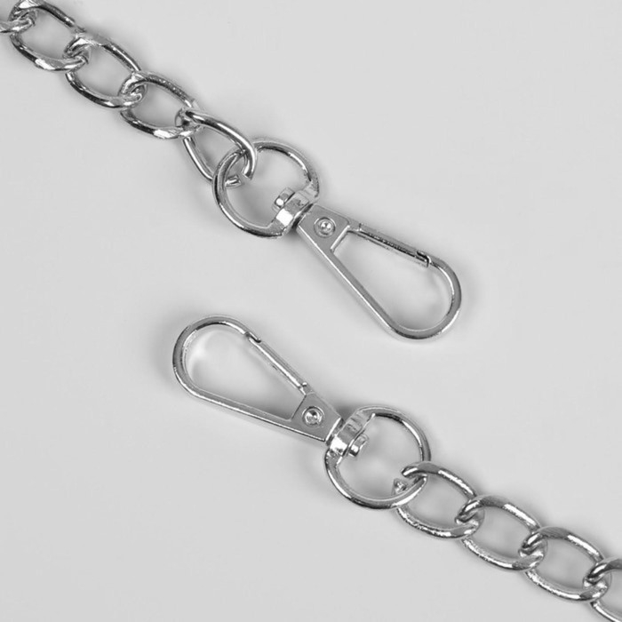 Ручка для сумки, с цепочками и карабинами, 120 &times; 1,8 см, цвет коричневый