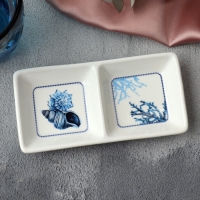 Менажница керамическая &laquo;Море&raquo;, 13.8 х 7 см, цвет белый