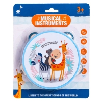 Игрушка музыкальная «Бубен. Зверята», 8 металлических бубенцов, МИКС Игрушка музыкальная «Бубен. Зверята», 8 металлических бубенцов, МИКС